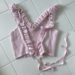 Cropped Ribbed Knit Tank